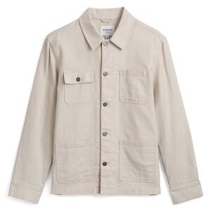 Hudson North The Linen Weekend Lightweight Shirt Jacket Shacket in Sand
